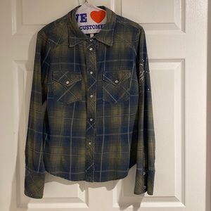 Sanctuary charm womens embellished western shirt